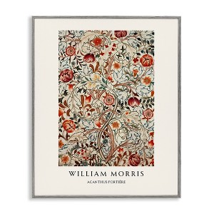 Stupell Industries William Morris Red Dotted Flowers Framed Giclee Art, Gray, 16" x 20" - 1 of 4