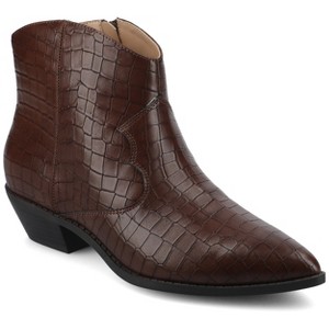 Journee Women's Taliah Medium and Wide Width Western Ankle Booties - 1 of 4