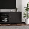 ORRD Traditional Black TV Stand with Doors, Media Console Storage Entertainment Center for Living Room or Bedroom - 3 of 4