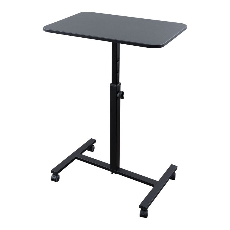 Stand Up Desk Store Height Adjustable Single Column Rolling Standing Desk Laptop Stand - Black, 1 of 5