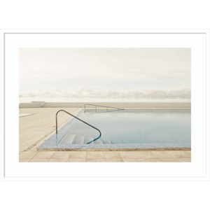 41" x 30" Offseason Swimming Pool by Robert Steinkopff Framed Wall Art Print White - Amanti Art - 1 of 4