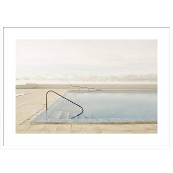 41" x 30" Offseason Swimming Pool by Robert Steinkopff Framed Wall Art Print White - Amanti Art