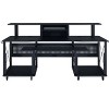 PAGED Computer Desk Modern Music Desk with Open Storage Shelves, Keyboard Tray and Hooks for Work - 3 of 4