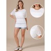 INSPIRE CHIC Women's Crew Neck Summer Casual Lightweight Short Sleeve Hollow Out Crochet Tops - 2 of 4