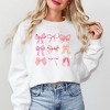 Simply Sage Market Women's Graphic Sweatshirt Coquette Pink Bow Chart - 2 of 3