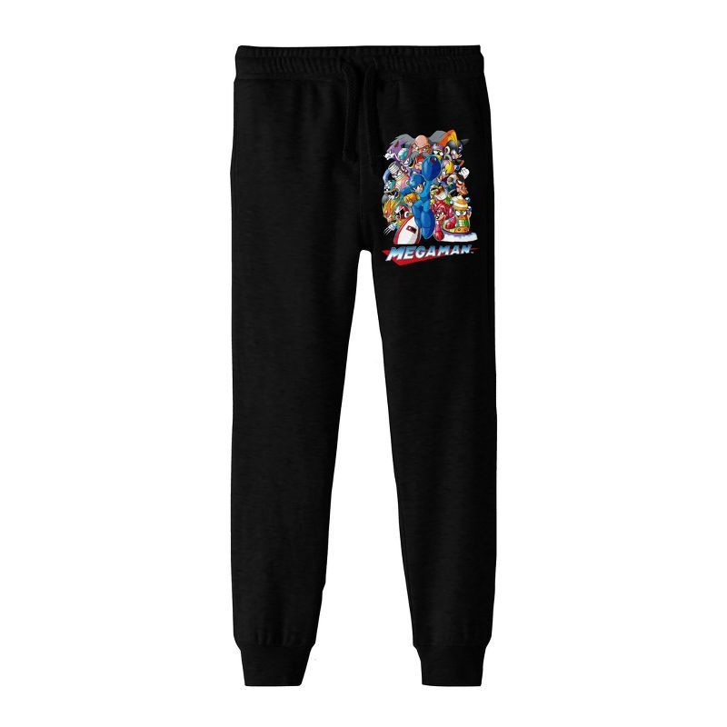 Mega Man Classic Character Group Key Art Youth Black Jogger Pants, 1 of 4