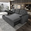 AMERLIFE Sectional Sofa with Double Storage Chaise,Reversible Pull Out Couch for Living Room - 2 of 4