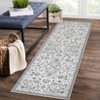 Vintage Washable Floral Print Living Room Rugs, Low Pile Non Slip Floor Carpet for Bedroom Dining Room - 2 of 4
