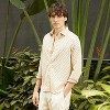 Campus Sutra Men Men's Saltbox Beige Checkered-Textured Shirt - 3 of 4