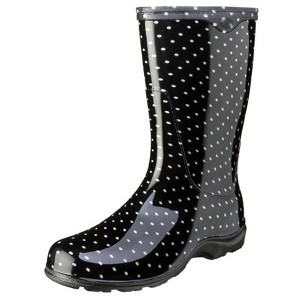 Sloggers Women's Garden/Rain Boots 7 US Black Polka Dot 1 pair - 1 of 1