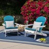 Malibu 2pk Acacia Adirondack Chairs - White/Teal - Christopher Knight Home - 2 of 4
