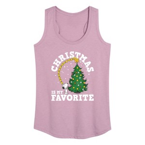 Women's - Peanuts - Christmas Is My Favorite Graphic Racerback Tank - 1 of 4