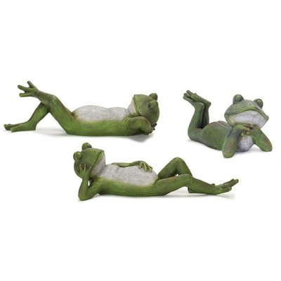 Melrose Lounging Garden Frog Figurine (Set of 3)