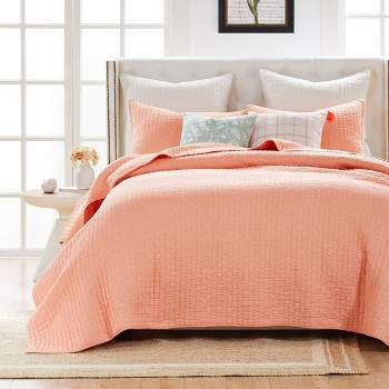 Monterrey Quilt Bedding Set Coral Orange - Greenland Home Fashions 