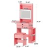 Small Makeup Vanity Set with 3 Adjustable Lighted Mirror, Charging Station & Glass Top - 2 of 4