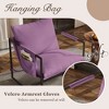 Beautyolove Modern Purple Corduroy Upholstered Accent Chair Arm Chair with Metal Frame, Removable Cushions and Storage Bag - 2 of 4