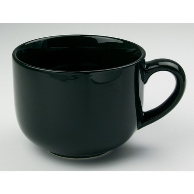 Omniware Teaz Cafe 24oz Jumbo Mug - Rustic Stoneware, Oversized Handle, Dishwasher Safe, Lead-Free Glaze - (Black)