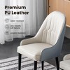 POVISON Contemporary Upholstered Dining Chairs Set of 2, High Back Armchairs, Blue - 4 of 4
