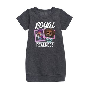 Girls' - LOL Surprise! - Royal Realness Graphic Short Sleeve Fleece Dress - 1 of 3