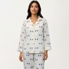 Anna-Kaci Lounge Women's 2-Piece Set Heart Print Button Front Pajama Top with Relaxed Long Sleeves and Matching Elastic Waist Pants - 2 of 4
