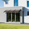 Outsunny Window Awning Door Canopy, 119.25"x37.75" Polycarbonate Front Door Outdoor Patio Cover with Hollow Sheet for UV, Sunlight Protection, Brown - 2 of 4