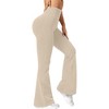 BABYYER Women Ribbed Flare Leggings, High Waist Stretchy Yoga Pants, Lightweight Workout Fitness Trousers - 2 of 4