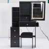 SEVOBAL Dressers Space Saving Vanity Table Set with Stool and Charging Station for Bedroom, Black, 29.2"*12.6"*50.4" - 4 of 4