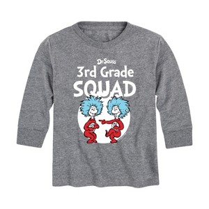 Boys' - Dr. Seuss - 3rd Grade Squad Thing 1 and Thing 2 Long Sleeve Graphic T-Shirt - 1 of 4