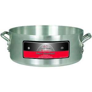 Winco AXHB-24, 24-Quart 18" x 5-5/8" Professional Extra-Heavy Super Aluminum Brazier Pan - 1 of 3