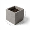 Vioscapes Square Coffee Bean Husk and Recycled Plastic Outdoor Planter Box Gray 4.7"x4.7" - 4 of 4