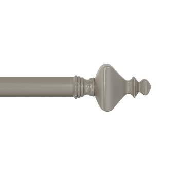 Hastings Home 1" Curtain Rod with Finials - Gray
