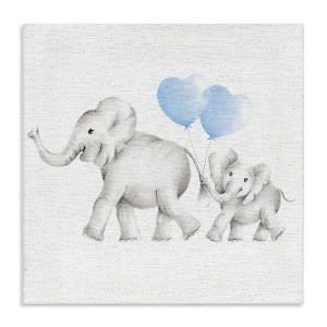 Stupell Industries Elephant Family with Blue Balloons, 24" x 24" - 1 of 4
