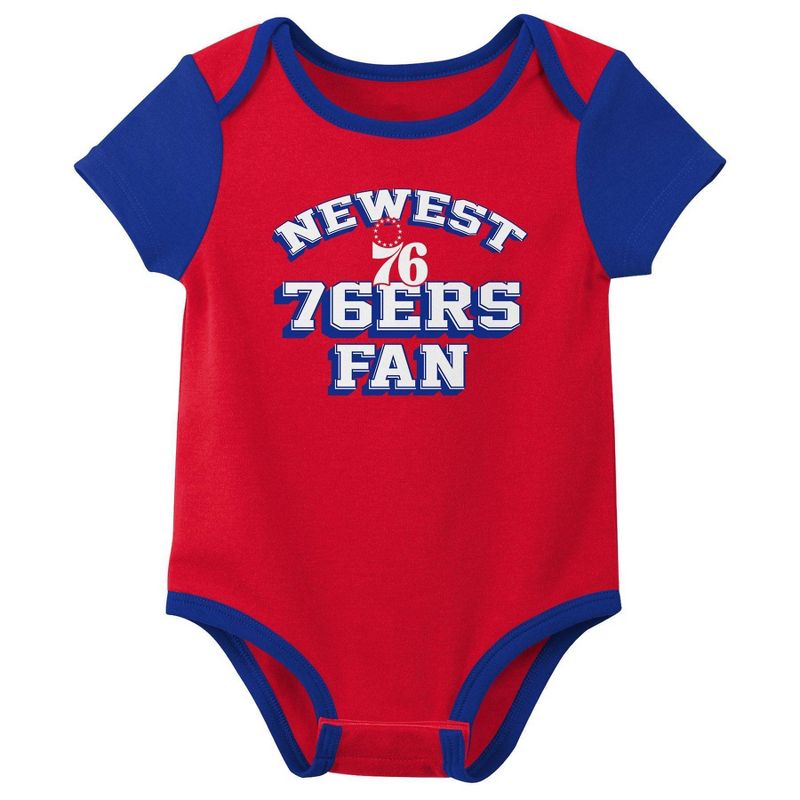 NBA Philadelphia 76ers Infant Boys&#39; 3pk Bodysuit Set, 2 of 5