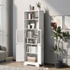 LunaLulinlk White Tall Storage Cabinet with Shelves and Doors for Bathroom, Kitchen and Living Room, MDF Board - 3 of 4