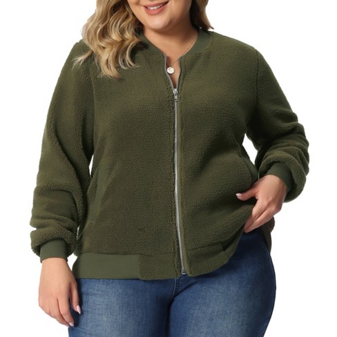 Plus size olive hot sale green jacket