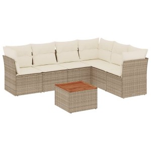 vidaXL Garden Sofa Set Beige and brown - 1 of 4