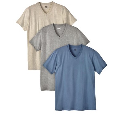 Kingsize Men's Big & Tall Cotton V-neck Undershirt 3-pack - Big - Xl ...