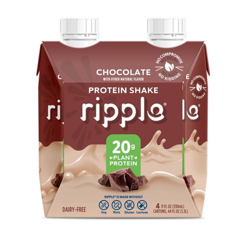 Ripple Vegan Protein Shakes - Chocolate - 4pk : Target