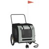 vidaXL Pet Bike Trailer Black and Gray Oxford Fabric and Iron - 2 of 4
