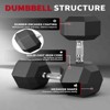 COZONY Hex Dumbbell Pair, Cast Iron Core, Rubber Coated, Textured Steel Handles for Strength Training - 3 of 4
