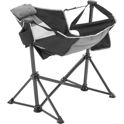 VEVOR Reclining Camping Chair, 300 lbs Load Camping Hammock Chair, Rocking Lounge Folding Chair with Cup Holder Storage Bag Headrest