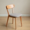Okak Solid Wood Upholstered Dining Chair, Rustic Wooden Kitchen Chairs with Wide Curved Backrest, Chair for Dining Room Kitchen - 2 of 4