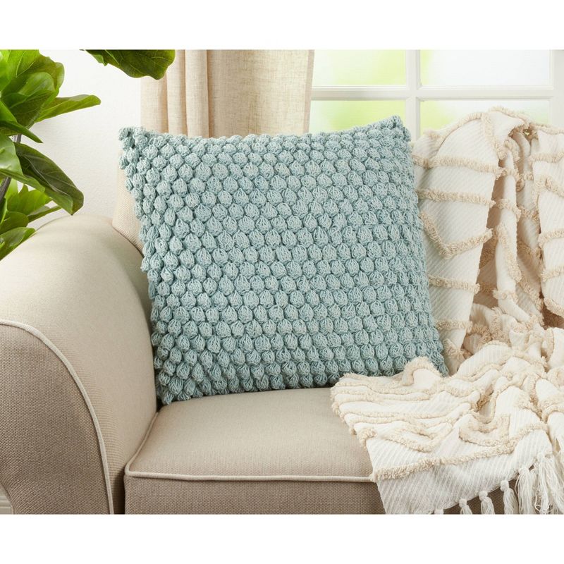 20"x20" Oversize Down Filled Crochet Pom-Pom Square Throw Pillow - Saro Lifestyle, 5 of 10