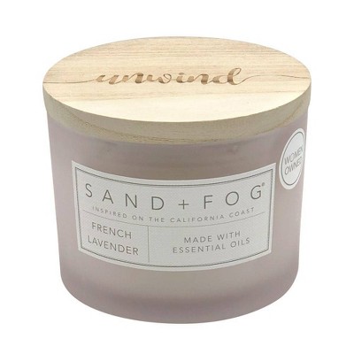 12oz Glass 2-Wick French Lavender Candle Light Purple - Sand + Fog