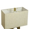 Modern Faux Wood Antique Table Lamp Brass Finish - StyleCraft: 30" Height, Rectangle Shade - 3 of 4