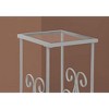 Accent Table Side End Nightstand Lamp Living Room Bedroom Tempered Glass Grey Metal Transitional - 3 of 4