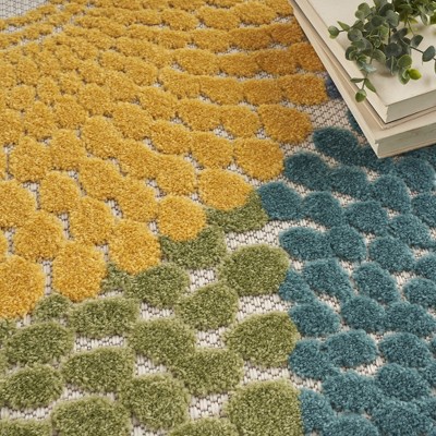 Aloha Collection Vibrant Geometric Multicolor Synthetic Area Rug 5'3" x 7'5"
