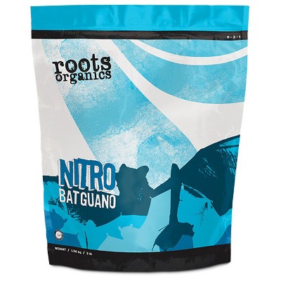 Roots Organic RONB9 Nitro Rich Natural 9/3/1 NPK Bat Guano Soil Amendment for Gardening, Greenhouses, and Hydroponics, 9 Pounds