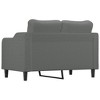 vidaXL Modern 2-Seater Sofa in Dark Grey Fabric with Metal Frame - Comfortable Padded Seating for Lounge Area or Living Room - 4 of 4