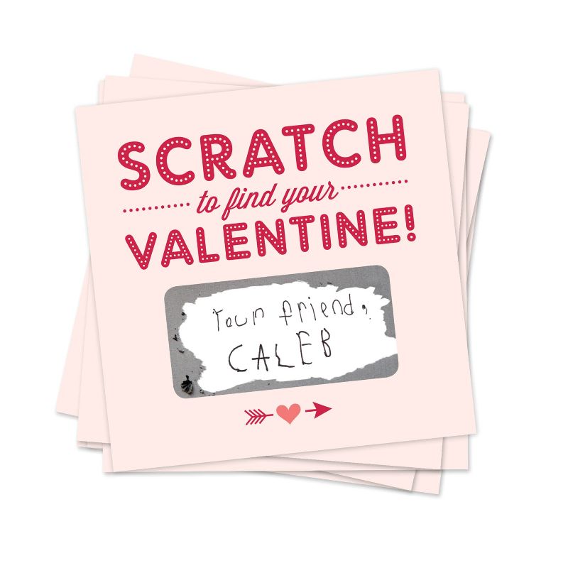 18ct Scratch-off Valentines Cards Pink, 1 of 8